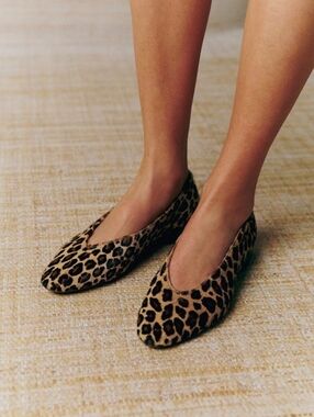 BNIB Sezane Matilda Low Ballerinas Leopard Print Ballet Flats